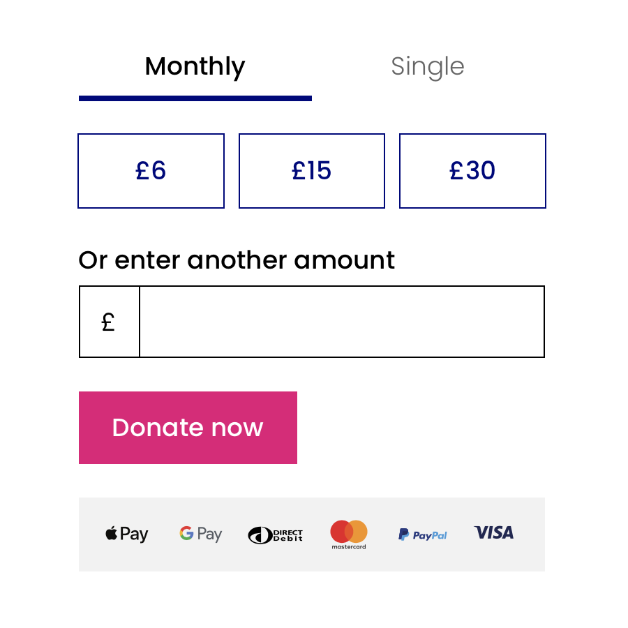 An example donate widget